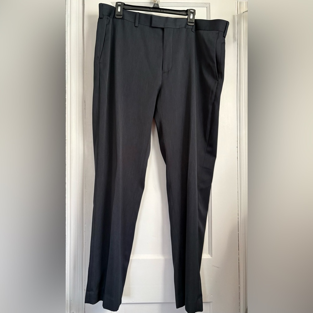 Axist CharcoalBlue Dress Tailored Pants Straight Leg Work Men Trousers, 40x32